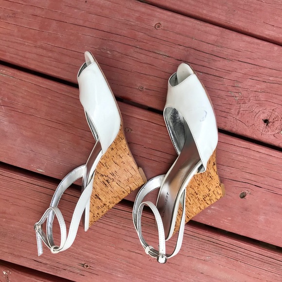 Nine West Cork Wedge White 8 1/2 - Picture 3 of 9
